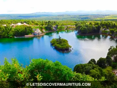 A top view of the Grand Bassin lake