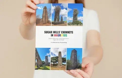 Booklet sugar mill chimneys in Mauritius