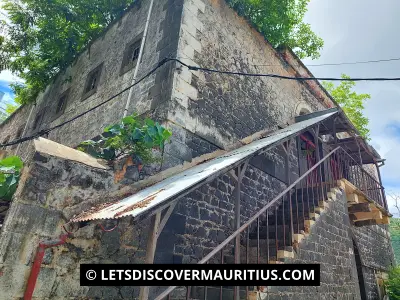 The stairs to be in the prison building